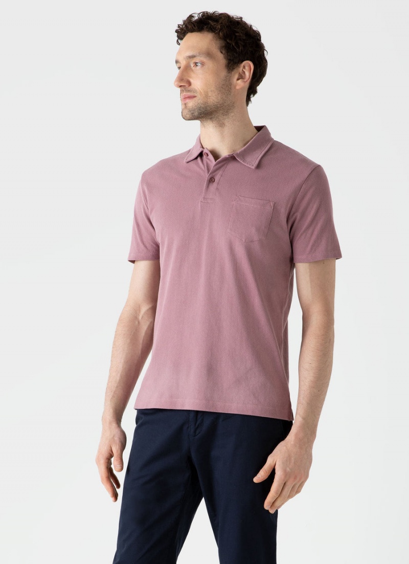 Pink Sunspel Riviera Polo Shirt | 13576-ABHR | USA