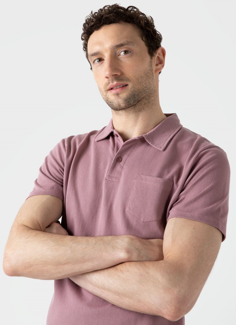 Pink Sunspel Riviera Polo Shirt | 13576-ABHR | USA