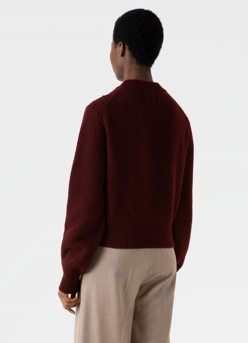 Red Sunspel Cable Knit Jumper | 98542-JHEG | USA