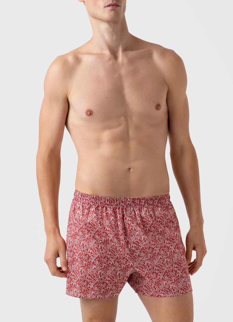 Red Sunspel Classic Boxer Shorts in Liberty Fabric | 97184-LKVW | USA