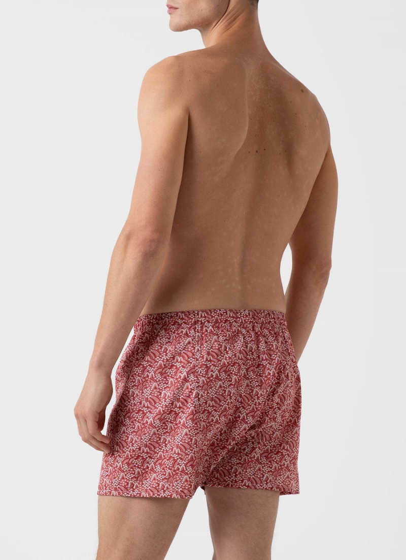 Red Sunspel Classic Boxer Shorts in Liberty Fabric | 97184-LKVW | USA