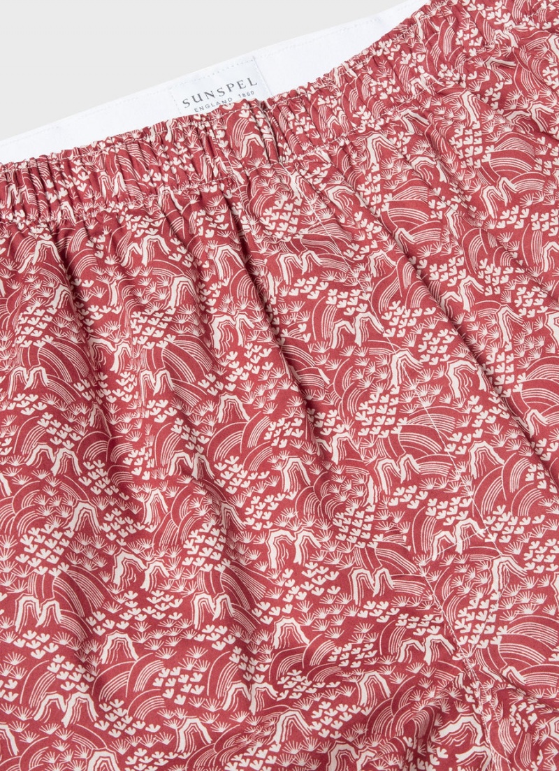 Red Sunspel Classic Boxer Shorts in Liberty Fabric | 97184-LKVW | USA