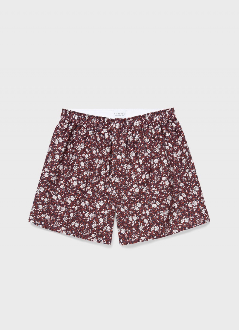 Red Sunspel Classic Boxer Shorts in Liberty Fabric | 80253-LYZX | USA