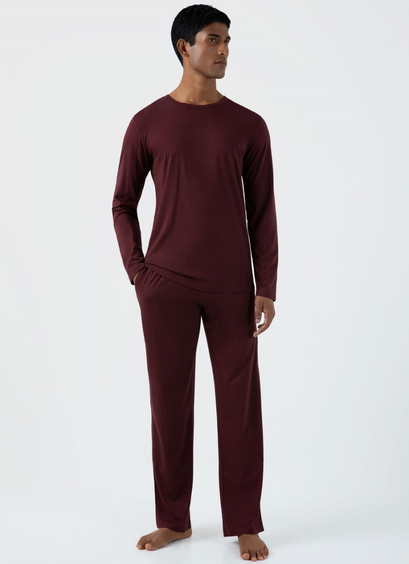 Red Sunspel Cotton Modal Lounge Pant | 46820-MNYW | USA