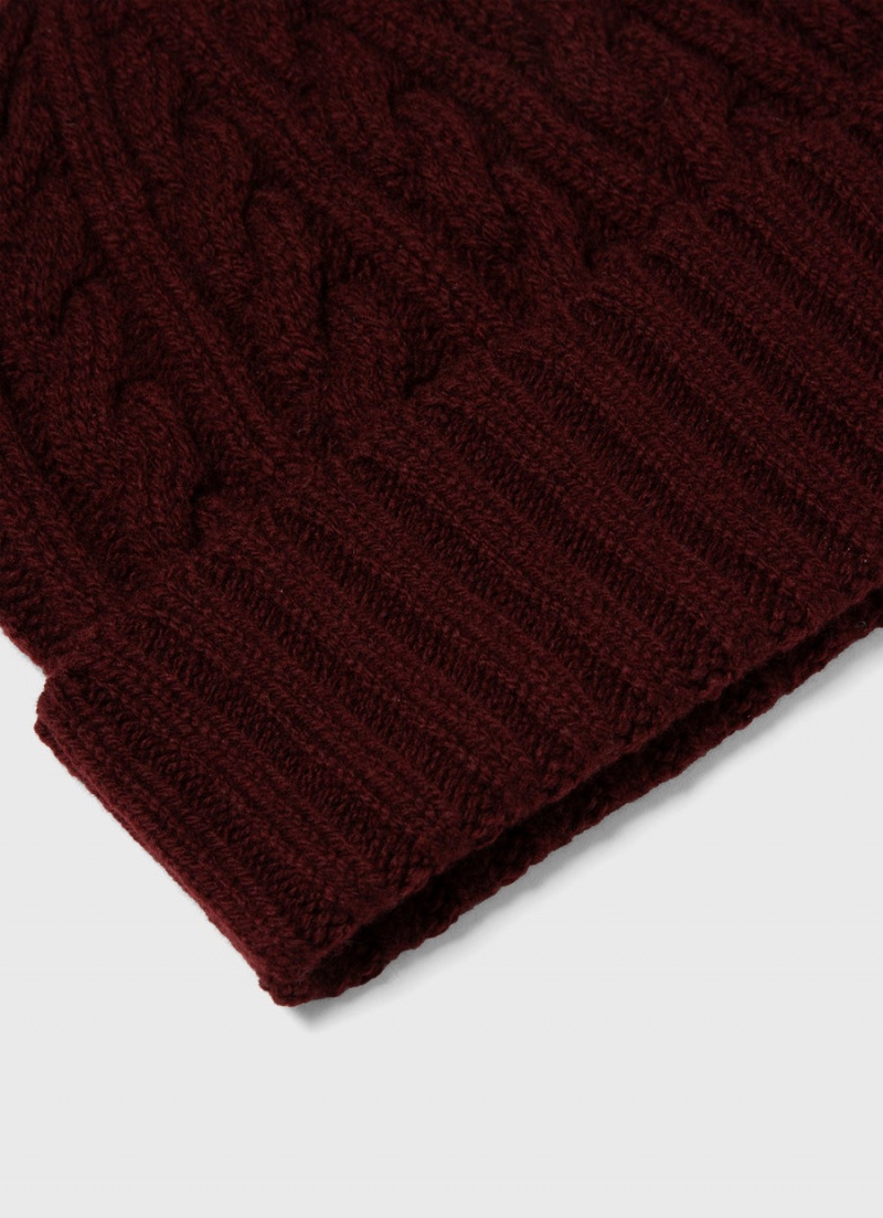 Red Sunspel Lambswool Cable Hat | 06187-SNXP | USA