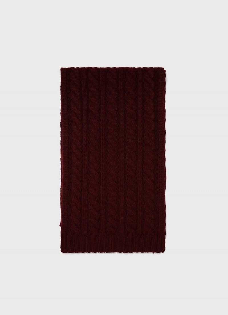 Red Sunspel Lambswool Cable Scarf | 08791-ZVIC | USA