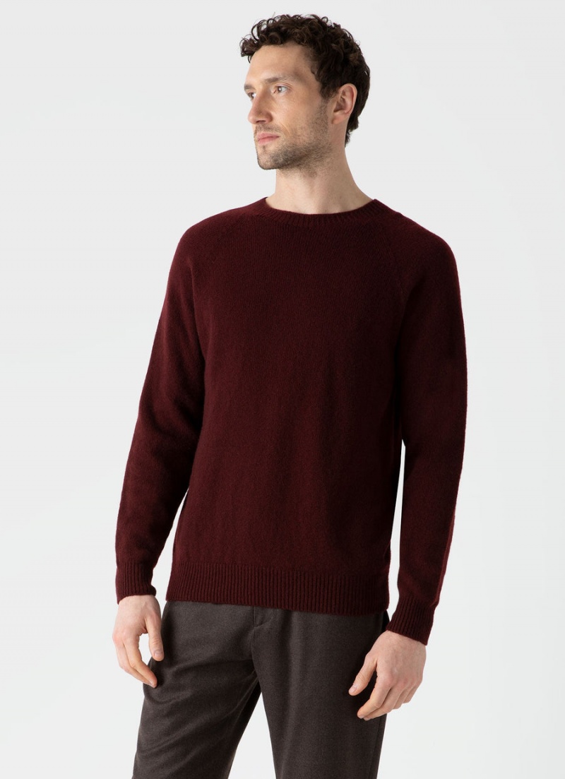 Red Sunspel Lambswool Crew Neck Jumper | 27085-MVPG | USA