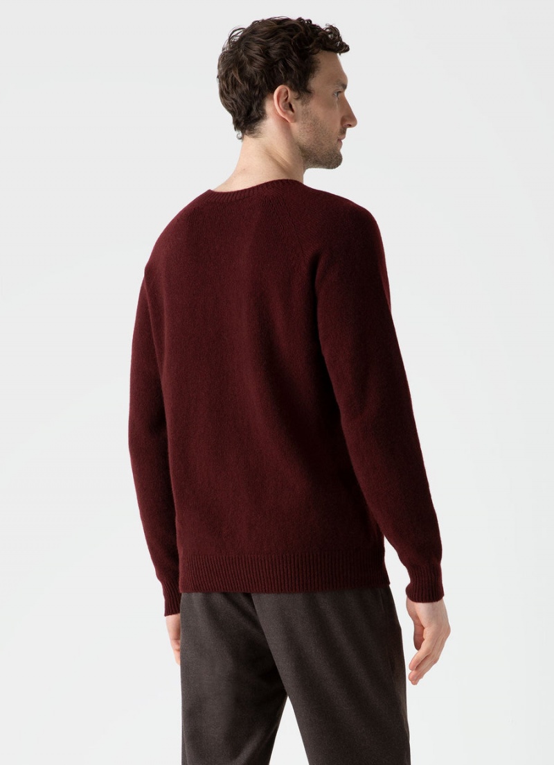 Red Sunspel Lambswool Crew Neck Jumper | 27085-MVPG | USA