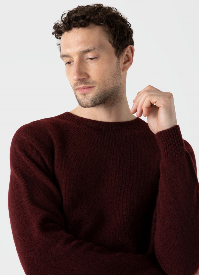 Red Sunspel Lambswool Crew Neck Jumper | 27085-MVPG | USA