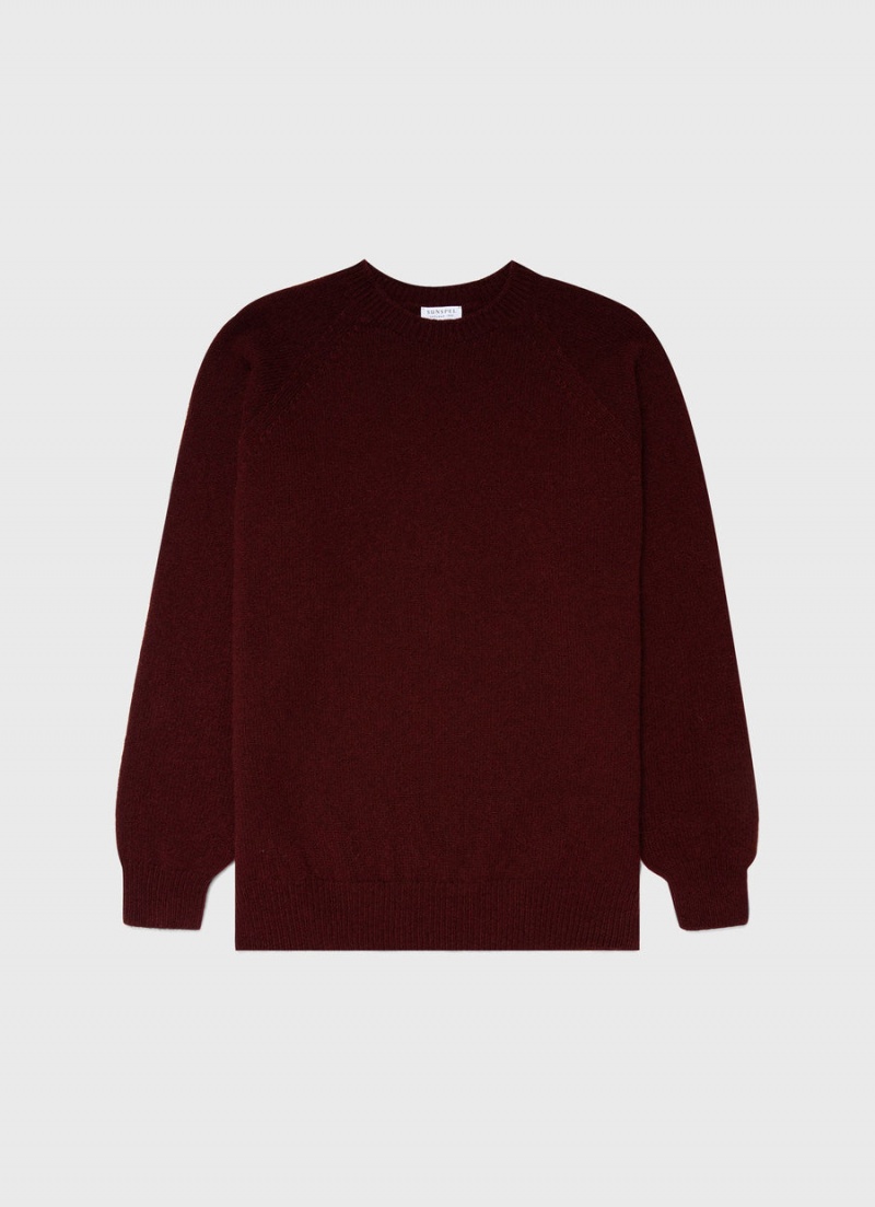 Red Sunspel Lambswool Crew Neck Jumper | 27085-MVPG | USA