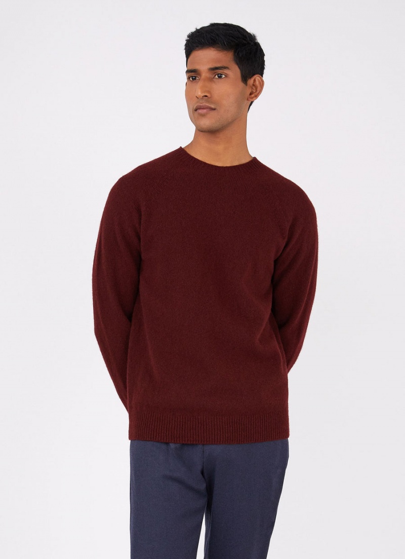 Red Sunspel Lambswool Crew Neck Jumper | 08167-ELHP | USA