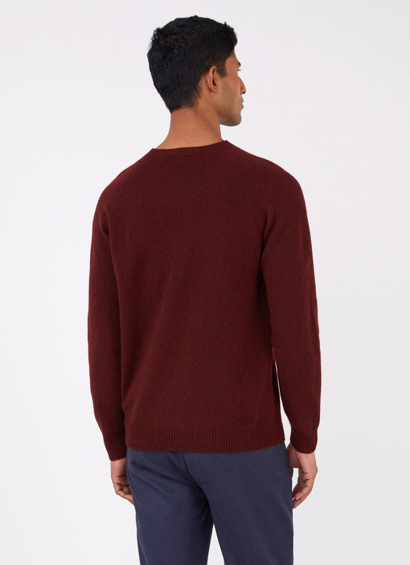 Red Sunspel Lambswool Crew Neck Jumper | 08167-ELHP | USA