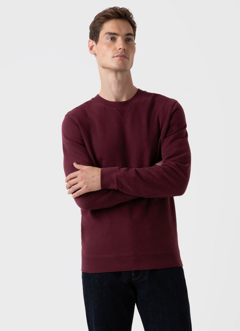 Red Sunspel Loopback Sweatshirt | 32581-XWDZ | USA