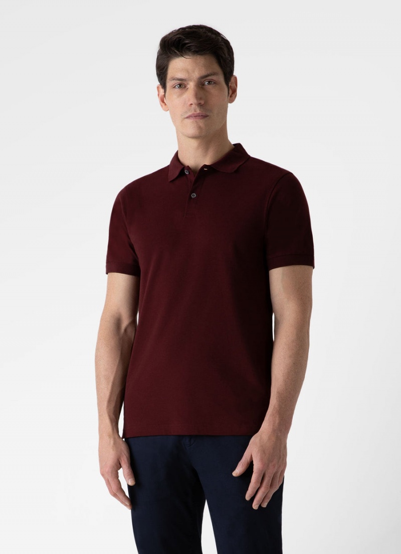 Red Sunspel Piqué Polo Shirt | 85249-FBYA | USA