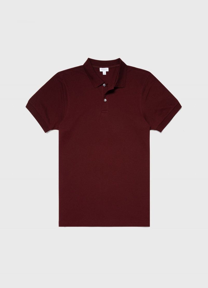 Red Sunspel Piqué Polo Shirt | 85249-FBYA | USA