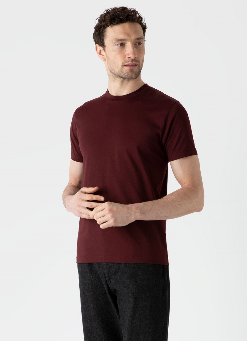 Red Sunspel Riviera Midweight T-shirt | 72356-XINZ | USA