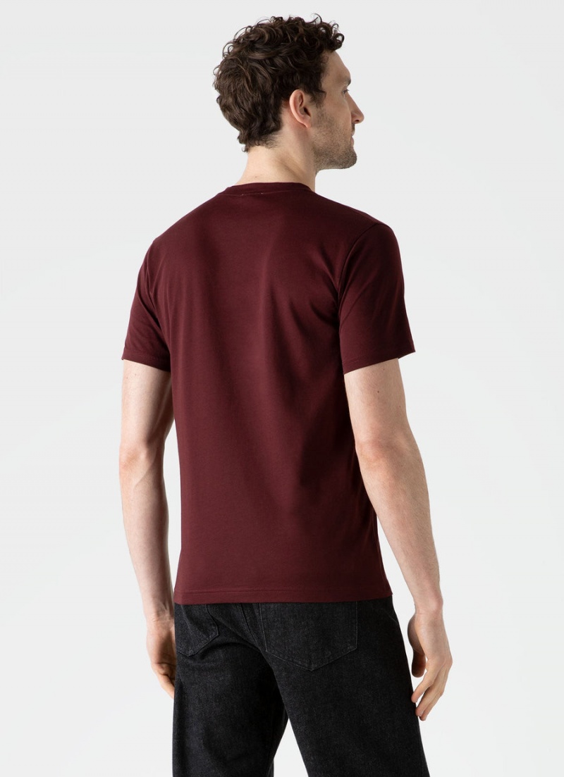 Red Sunspel Riviera Midweight T-shirt | 72356-XINZ | USA