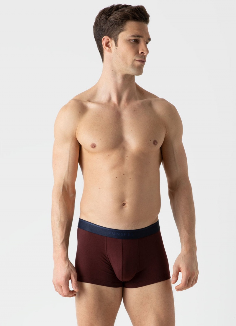 Red Sunspel Stretch Cotton Trunks | 17934-YKZR | USA