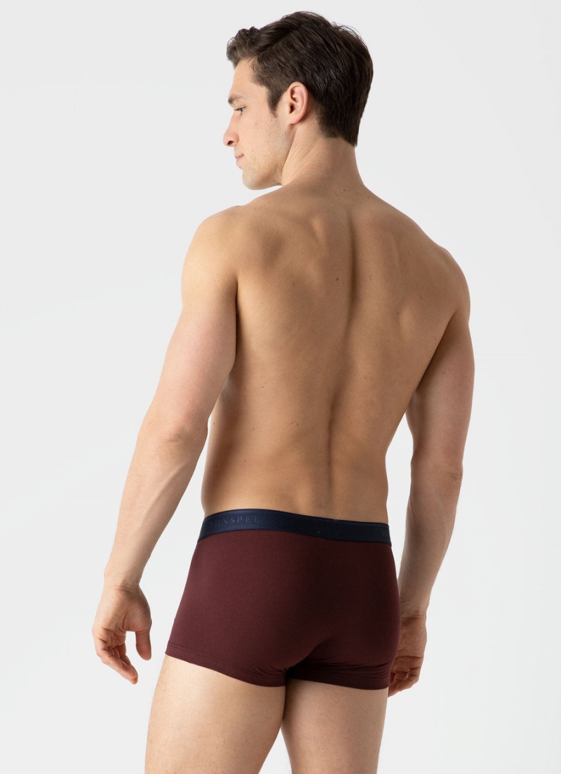 Red Sunspel Stretch Cotton Trunks | 17934-YKZR | USA