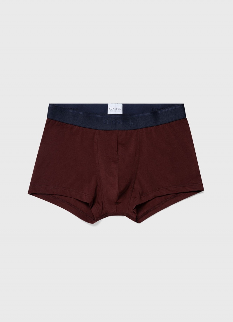 Red Sunspel Stretch Cotton Trunks | 17934-YKZR | USA