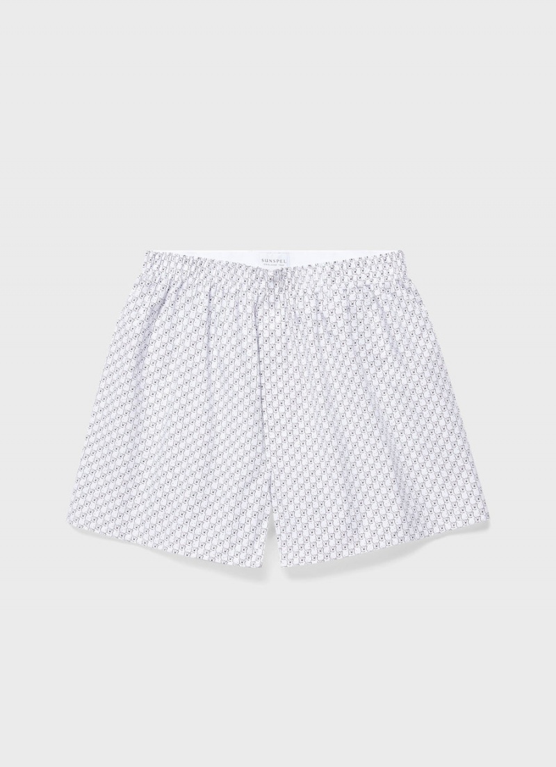 White Sunspel Classic Boxer Shorts | 70584-KWZD | USA