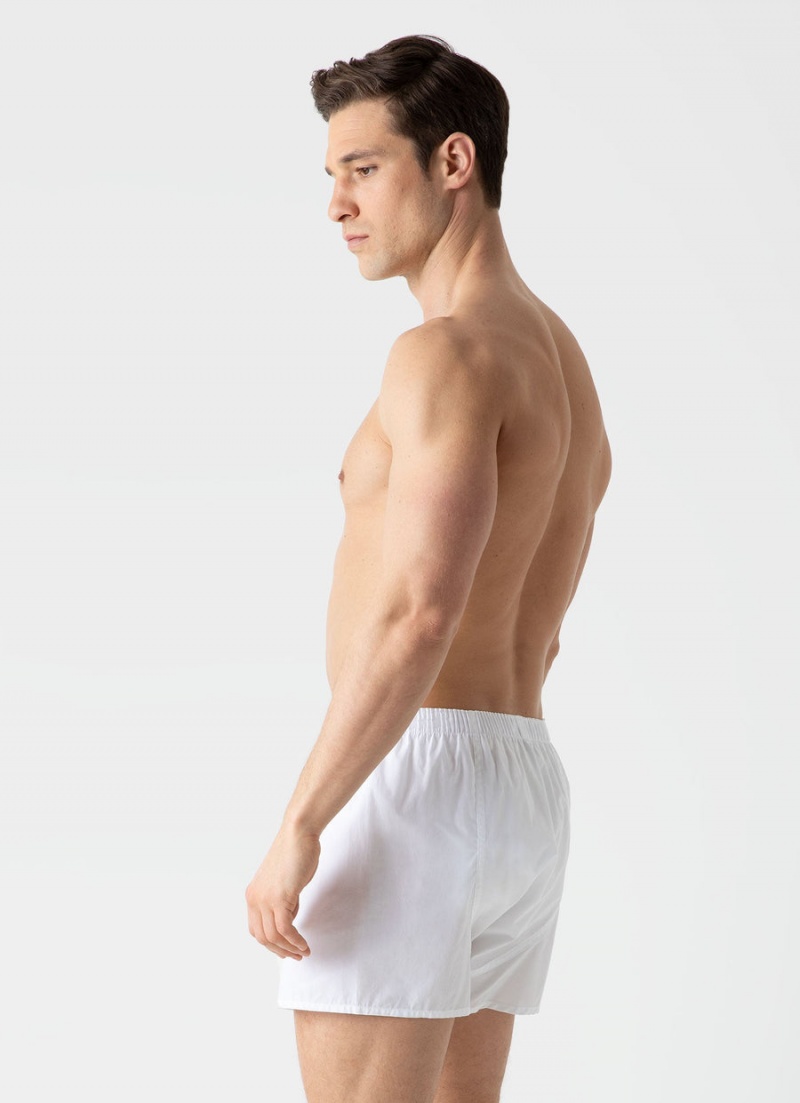 White Sunspel Classic Boxer Shorts | 73941-FVCJ | USA