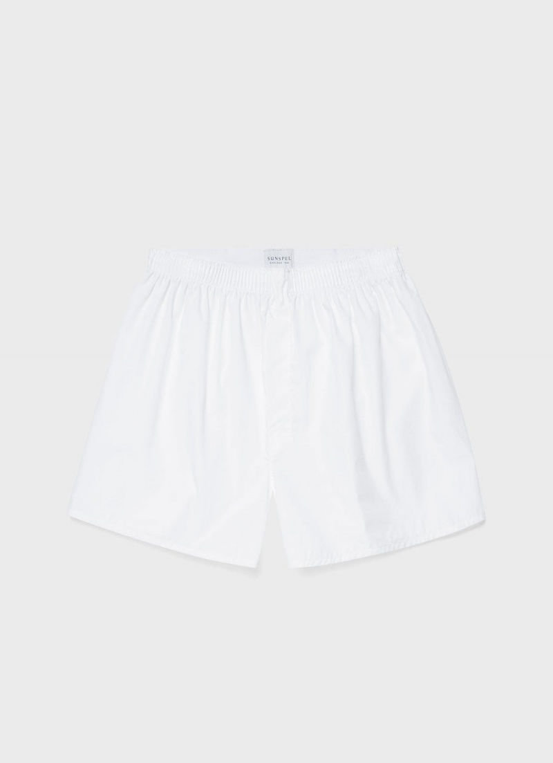 White Sunspel Classic Boxer Shorts | 73941-FVCJ | USA