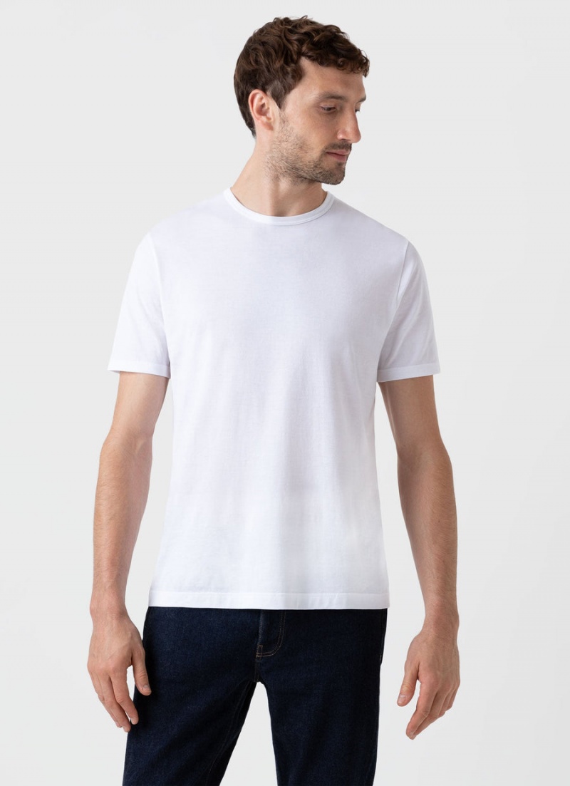 White Sunspel Classic T-shirt | 17392-CHKL | USA