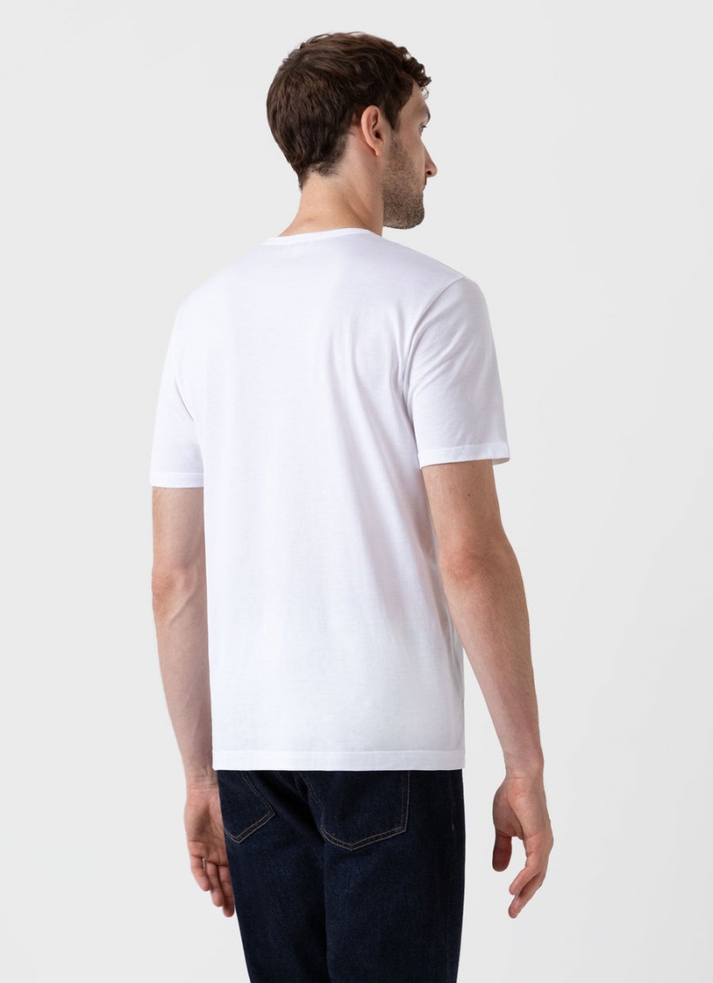 White Sunspel Classic T-shirt | 17392-CHKL | USA