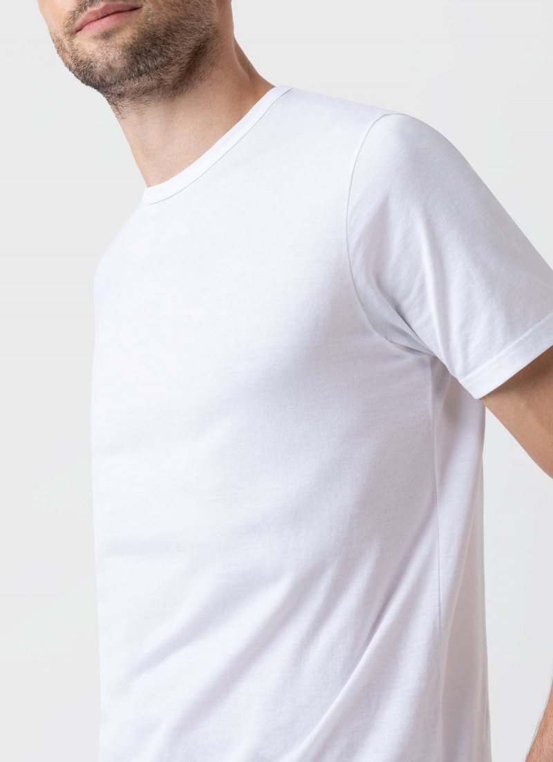 White Sunspel Classic T-shirt | 17392-CHKL | USA