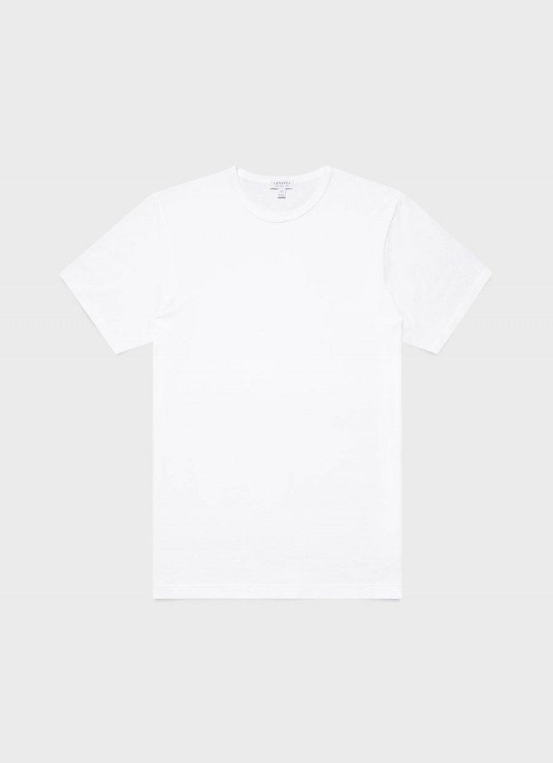 White Sunspel Classic T-shirt | 17392-CHKL | USA