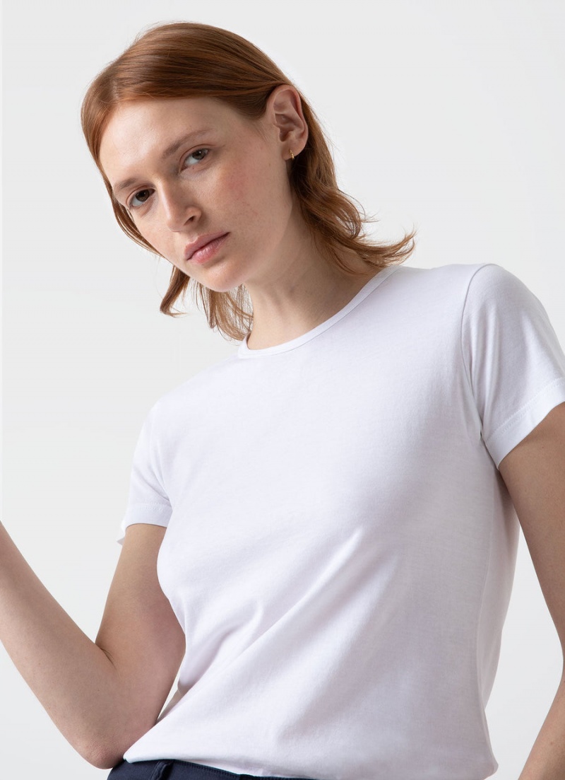 White Sunspel Classic T-shirt | 89045-HWMX | USA