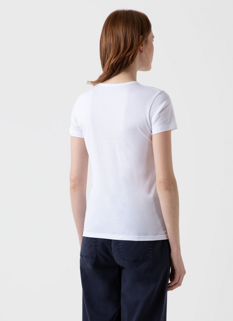 White Sunspel Classic T-shirt | 89045-HWMX | USA