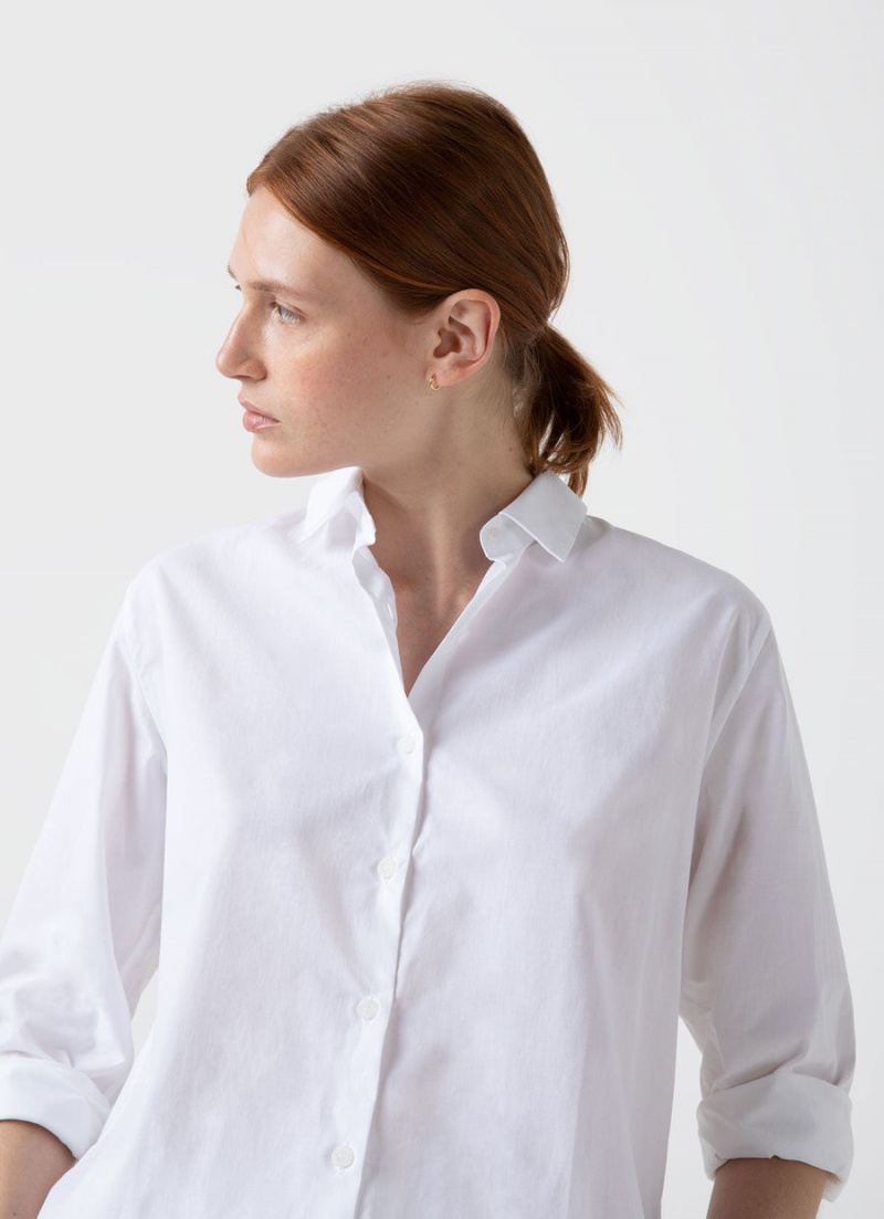 White Sunspel Cotton Shirt | 63948-JBOT | USA