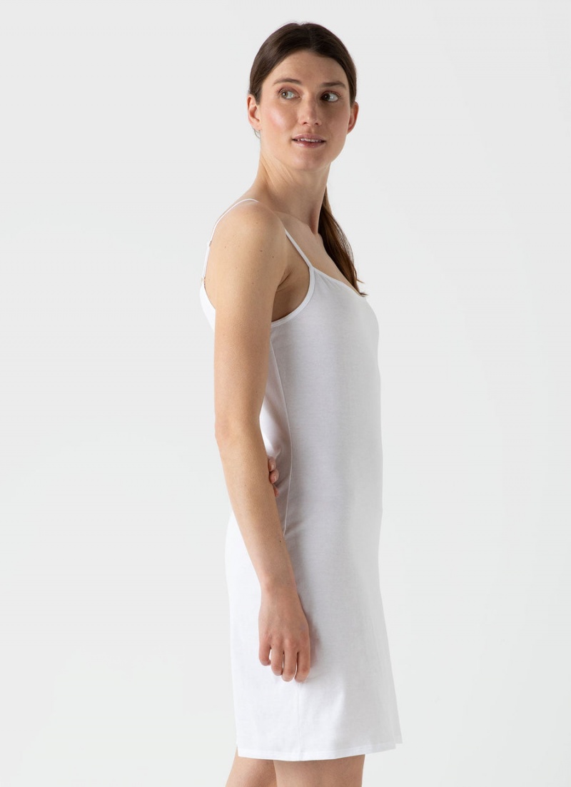 White Sunspel Cotton Slip | 62371-EDOT | USA