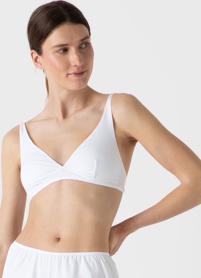 White Sunspel Cotton Stretch Bralette | 93804-UWOX | USA