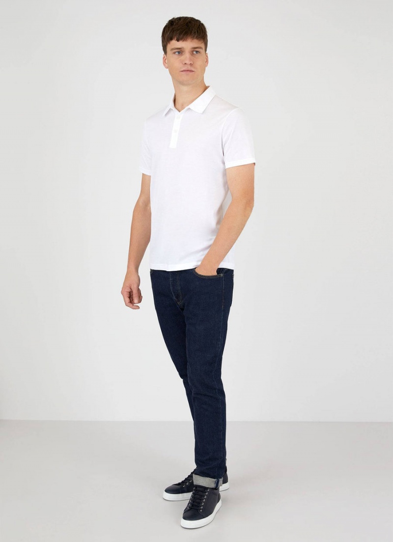 White Sunspel Jersey Classic Polo Shirt | 37951-NDGX | USA