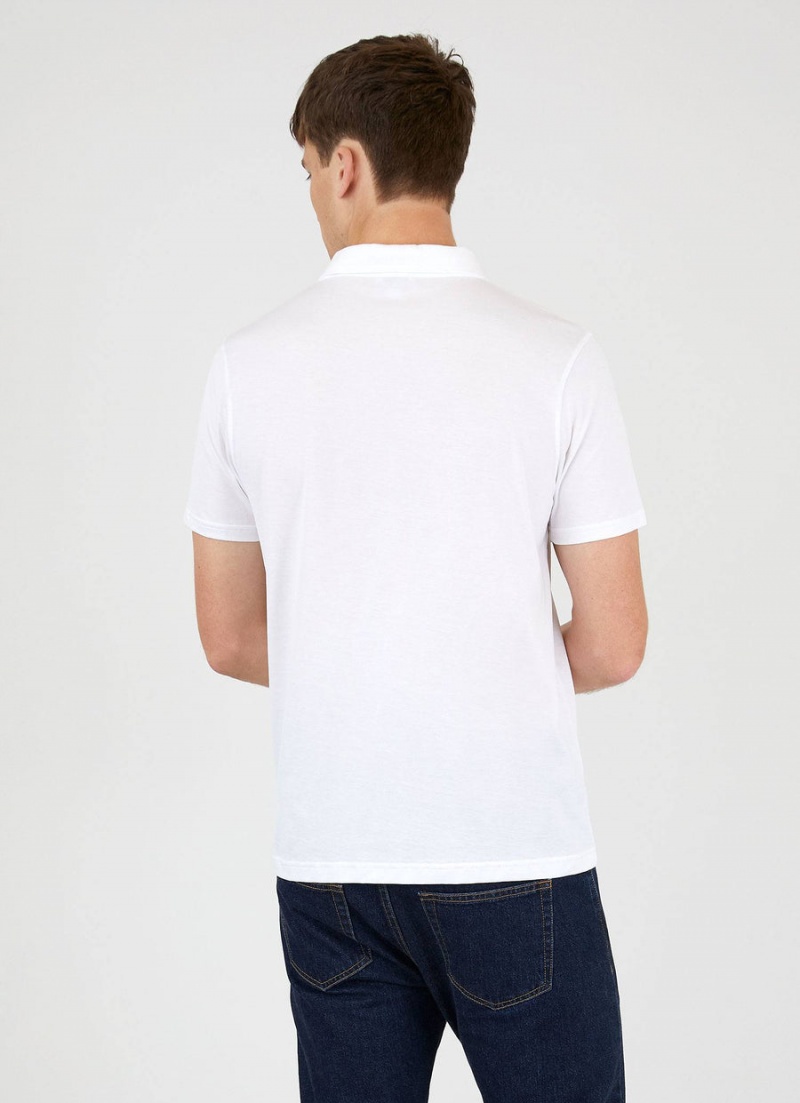 White Sunspel Jersey Classic Polo Shirt | 37951-NDGX | USA