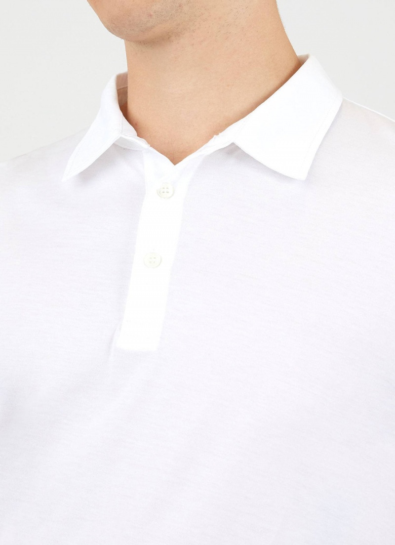 White Sunspel Jersey Classic Polo Shirt | 37951-NDGX | USA