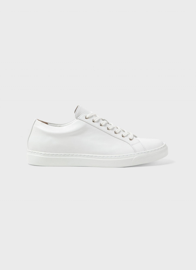 White Sunspel Leather Tennis Shoe | 35769-TPLZ | USA