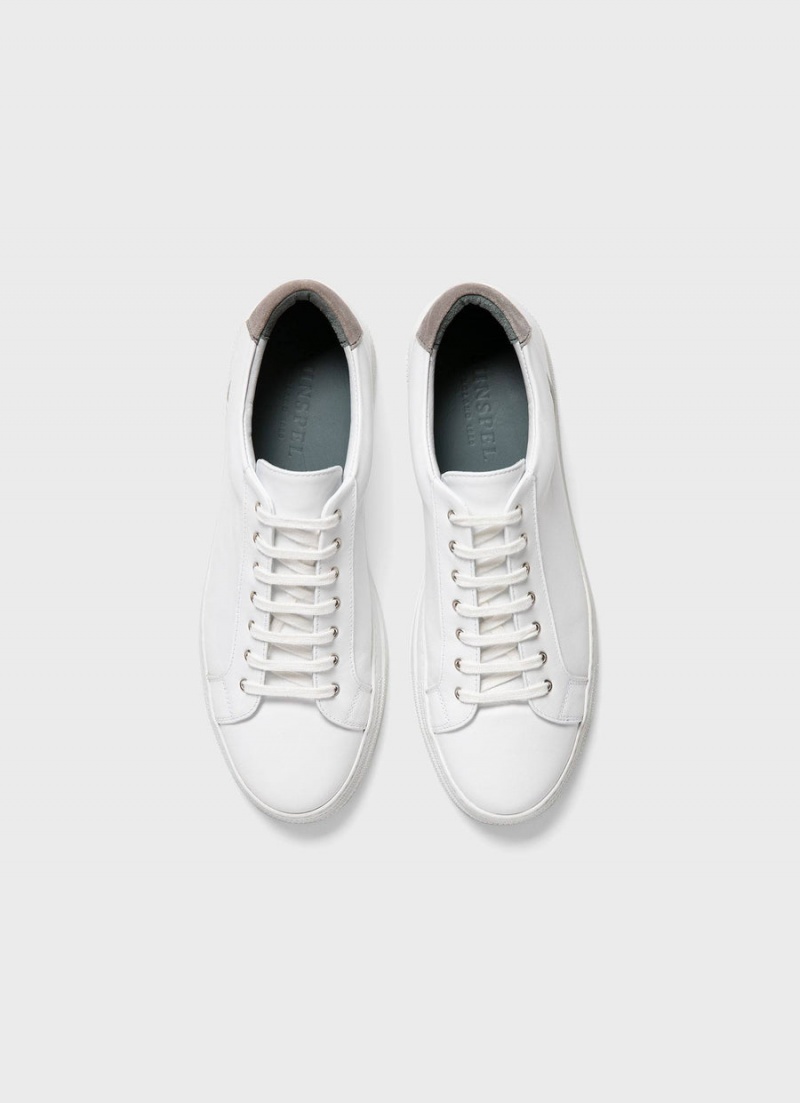 White Sunspel Leather Tennis Shoe | 36807-IBUT | USA