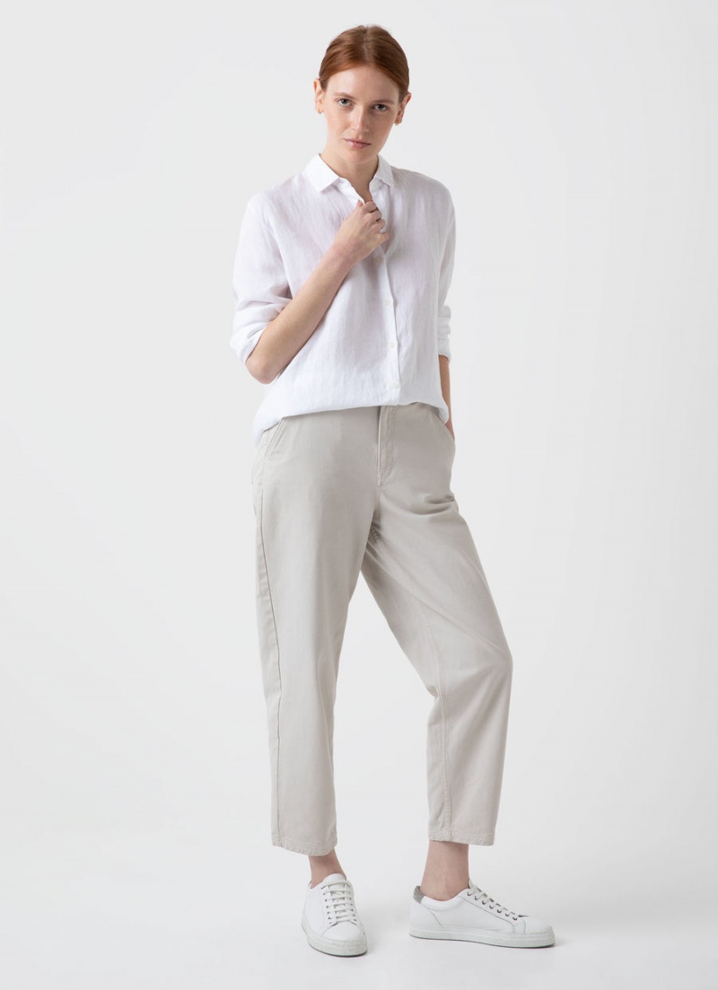 White Sunspel Linen Shirt | 24180-TOHP | USA