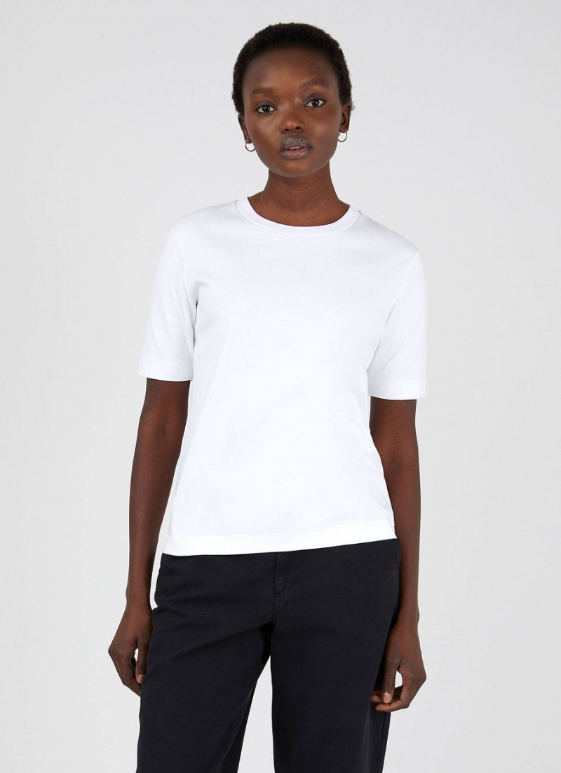 White Sunspel Mid Sleeve T-shirt | 79452-GRXY | USA