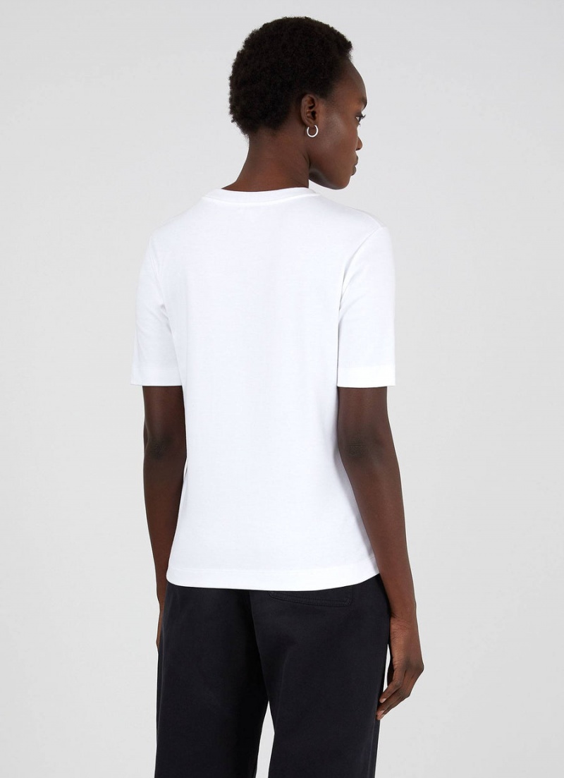 White Sunspel Mid Sleeve T-shirt | 79452-GRXY | USA