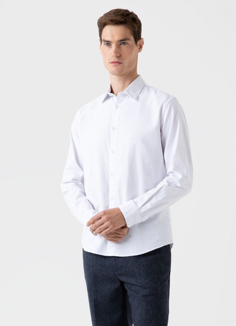 White Sunspel Oxford Shirt | 71386-RMIL | USA