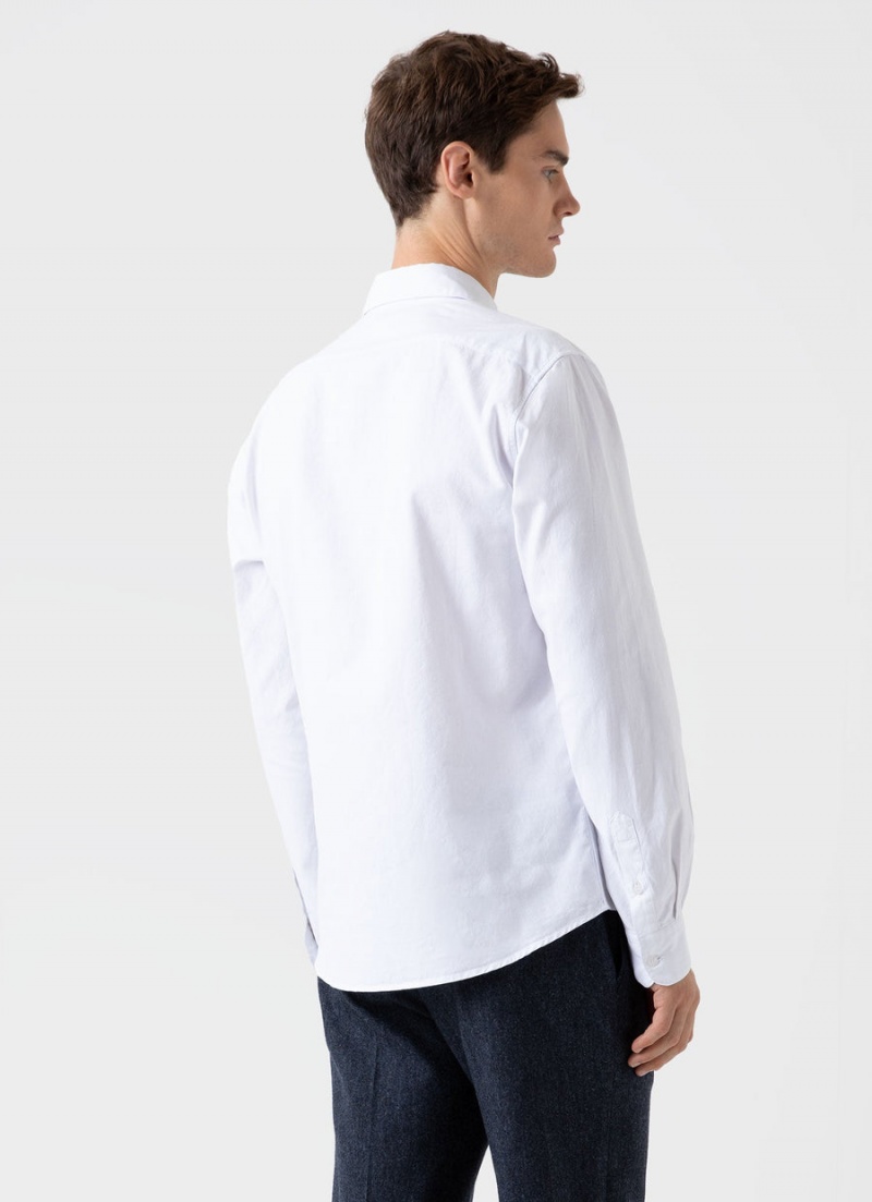 White Sunspel Oxford Shirt | 71386-RMIL | USA