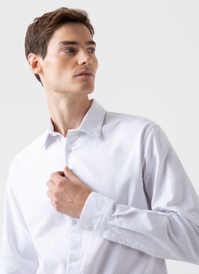 White Sunspel Oxford Shirt | 71386-RMIL | USA