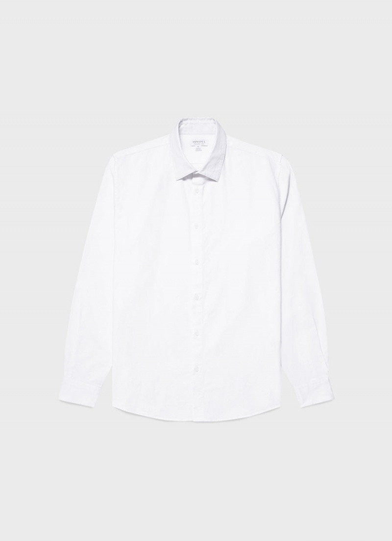 White Sunspel Oxford Shirt | 71386-RMIL | USA