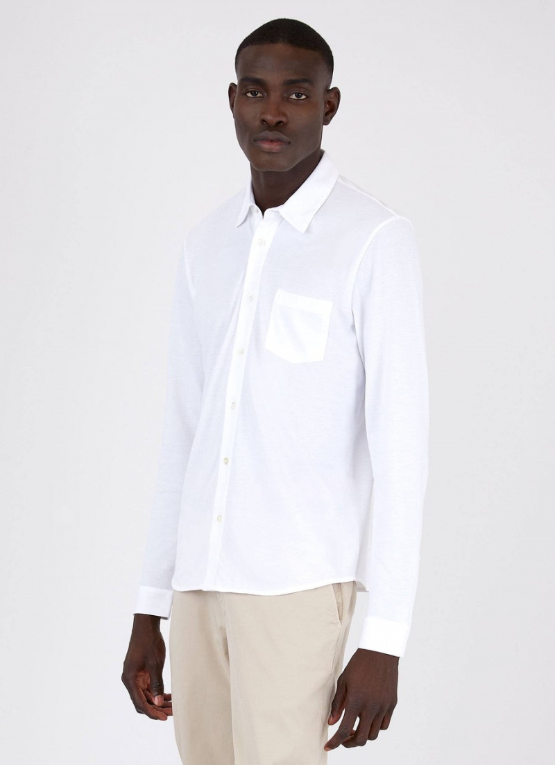 White Sunspel Piqué Shirt | 34106-LPRS | USA