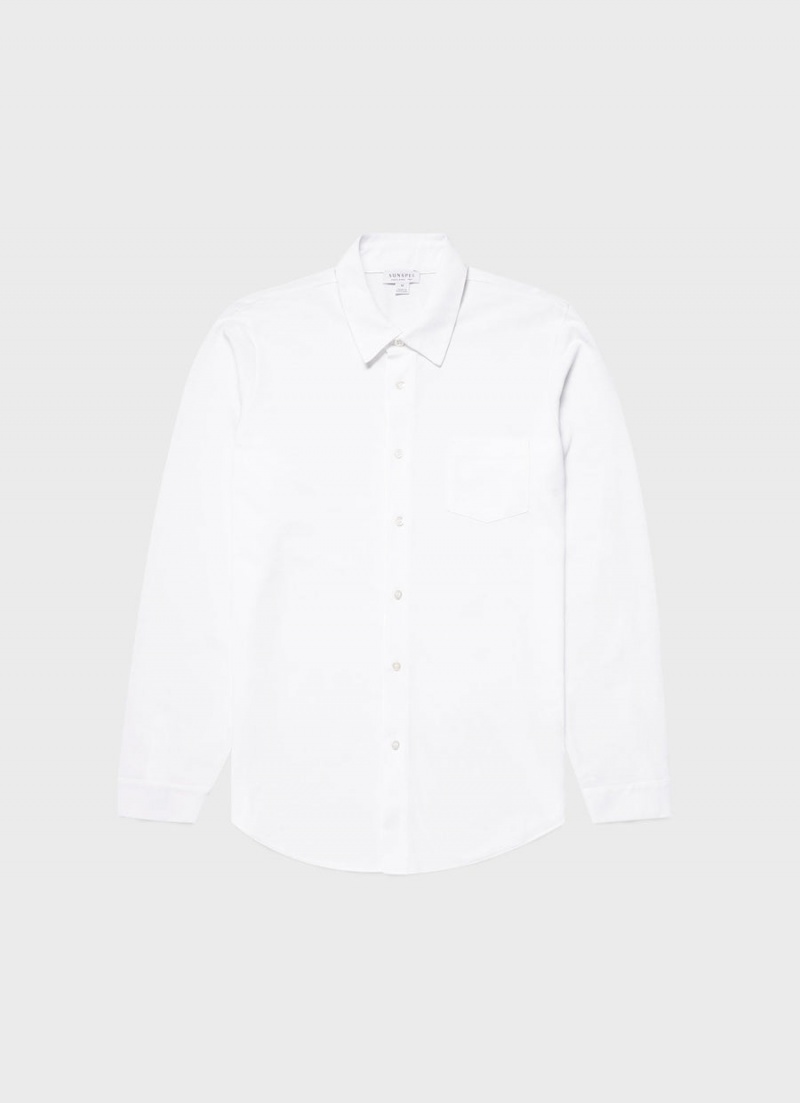 White Sunspel Piqué Shirt | 34106-LPRS | USA